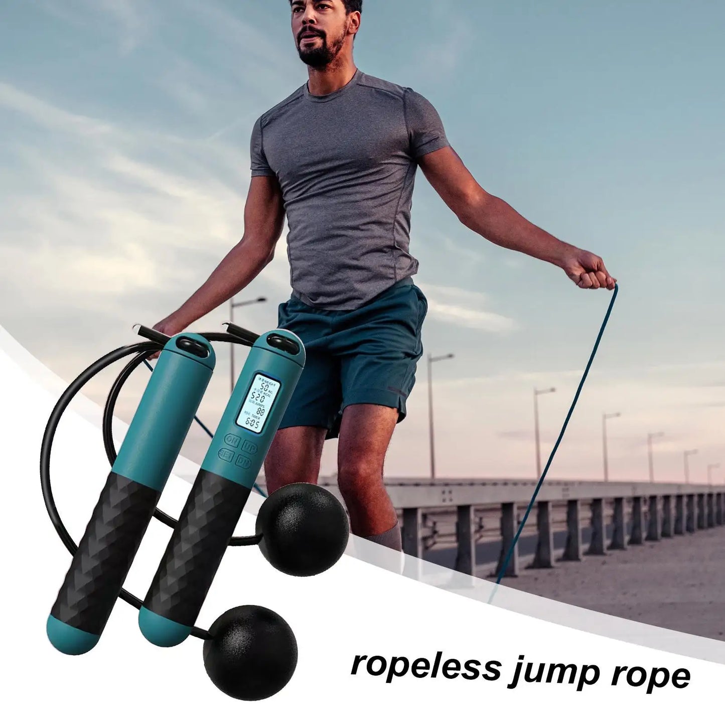 Ropeless Jump Rope Ball-Weighted Jump Ropes Adjustable Weighted Cordless Jump Rope Ball-Weighted Jumping Ropes for Men Women